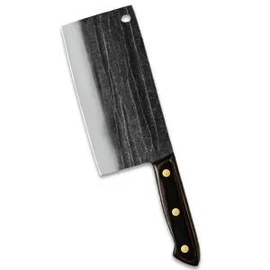 Cuchillo de carnicero chino de estilo antiguo tradicional serbio, herramienta de hoja gruesa, afilada, grande, hecha a mano - Product Image 1