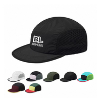Casquette de camping 5 panneaux personnalisable avec logo, respirante, à panneaux latéraux en maille, pour sports de plein air, multicolore, patchwork