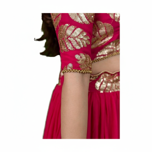 Elegante Rosa lentejuelas bordadas Georgette Lehenga Choli excelente ropa de compromiso para mujeres para ocasiones nocturnas - Product Image 1