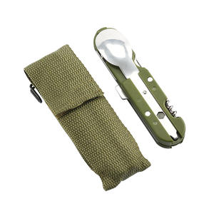 Cubertería Plegable Portátil de Acero Inoxidable para Camping y Picnic, Cuchillo, Tenedor, Cuchara, Abrebotellas, Vajilla de Viaje, Venta al Por Mayor - Product Image 1