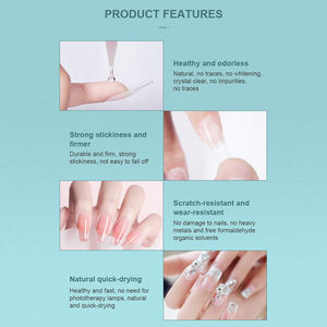 Uzun ömürlü şeffaf akrilik toz OEM şişe özel etiket jel lehçe toptan basın tırnak ambalaj tırnak jeli lehçe - Product Image 5