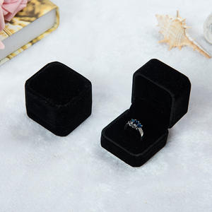 Velvet <b>Ring</b> <b>Box</b> Square 5x5x3 Red Jewelry Storage Case For Engagement Wedding Gifts - Product Image 2