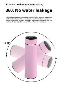 Garrafa térmica inteligente de aço inoxidável com display de temperatura, garrafa térmica personalizada com isolamento a vácuo para bebidas