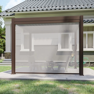 Persianas Exteriores Motorizadas Integradas con Rieles Laterales con Cremallera, Tela Bloqueadora <span class=keywords><strong>de</strong></span> Sol para Balcón, Restaurante, Resistentes al Viento - Product Image 6