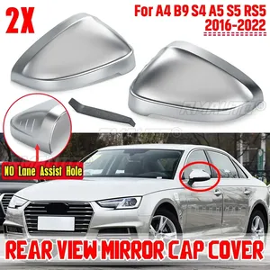 Car Rearview Mirror Cover Side Wing Protect <b>Frame</b> Covers Trim Silver Matte Chrome Shell for Audi A4 B9 S4 <b>A5</b> S5 RS5 2016-2022 - Product Image 1