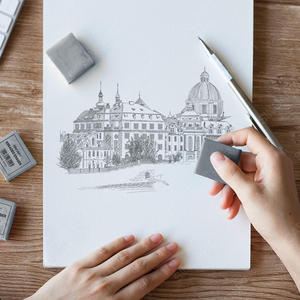 Inoart – grandes gommes à dessin en caoutchouc gris, gomme écologique pour le nettoyage des dessins et le Pastel - Product Image 4