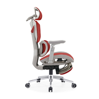 Chaise de jeu ergonomique personnalisée, confortable, en maille rouge, robuste, avec accoudoirs 6D, dossier inclinable, support lombaire et repose-pieds, Silla Gamer