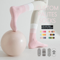 Chaussettes de yoga et de Pilates en coton doux de haute qualité personnalisées pour femmes, chaussettes de sport antidérapantes à compression