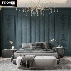 Bedroom Decorative <strong>Upholstered</strong> Velvet Fabric Headboards <strong>Wall</strong> <strong>Panels</strong> - Product Image 1