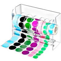 Distributeur d'autocollants en rouleau acrylique réglable Organisateur de porte-étiquette à 7 disques pour le bureau Organisateur de tiroir de bureau à domicile pour pratique