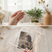 Marco Magnético Acrílico de Doble Cara para Fotos, Soporte Magnético Transparente para Nevera, Mini Fotos, Tarjetas de Ídolos, Exhibición de Tarjetas Coleccionables