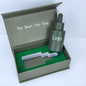 Botella de Vidrio Vacía Personalizada de 30 ml, de Lujo, con Gotero, Cilindro Esmerilado, Envase Cosmético, Botella Plana para Suero y Aceite - Product Image 1