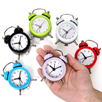 Jam Alarm Mini Twin Bell 2 Inci dengan Alarm Keras, Jam Perjalanan Vintage dengan Dial Stereoskopik untuk Dekorasi Kamar Tidur bagi Tidur Nyenyak