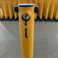 Poteau de stationnement amovible verrouillable manuellement en acier au carbone, type bollard escamotable