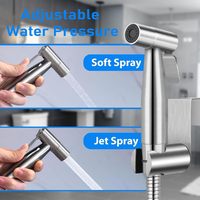 Pommeau de douche à main haute pression en acier inoxydable écologique, finition brossée, avec buse de bidet, installation facile, pour salle de bain individuelle