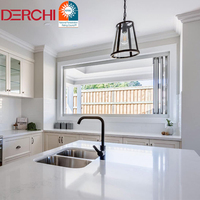 Fenêtre pliante verticale en aluminium, fenêtre à double battant, fenêtres en verre pliantes