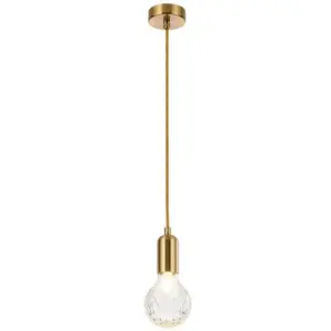 Dứa Carven Glass Ball LED Pendant Light Loft Trần Treo Đèn Điều Chỉnh Chiều Cao Trang Trí Trong Nhà Đèn Treo