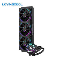 Radiateur d'eau en cuivre Lovingcool PC 360 avec synchronisation carte mère, plaque de refroidissement liquide pour processeur, ventilateur de refroidissement 120 mm, conception de logo, vente en gros