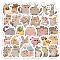 113 Pegatinas de Vinilo Impresas Personalizadas con Diseño de Gato Gordo, Resistentes al Agua, Ecológicas y Duraderas para Decoración del Hogar