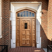 Portes d'église extérieures en bois massif d'acajou et d'aulne américains personnalisées pour restaurants, mosquées, églises et temples