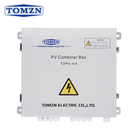 Boîtier de Combinaison Solaire TOMZN en Fer pour Panneaux Photovoltaïques, 4 Entrées 4 Sorties, DC 1000V, Protection Foudre avec Fusible MCB 3P SPD, Étanche, Métal