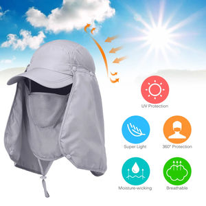 Sombrero de Pesca para Exteriores, de Secado Rápido, Transpirable, Impermeable, con Protección Solar UV, Orejeras y Cuello Extraíbles, Antimosquitos, para Hombres y Mujeres - Product Image 5