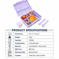 Boîte à lunch en plastique, boîte bento à 6 compartiments, 1-3L, étanche, pour étudiants