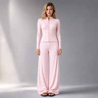 Ensemble de vêtements de sport pour femmes, coupe slim, à rayures colorées, séchage rapide, veste zippée, pour course à pied, fitness et yoga
