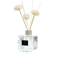 Diffuseur de parfum en verre pour chambre à coucher, longue durée, bouteilles carrées, bouchon en caoutchouc sérigraphié, 50 ml