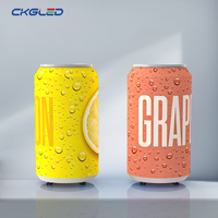 Écran publicitaire cylindrique LED créatif pour réfrigérateur avec fonction de refroidissement pour les marques de boissons