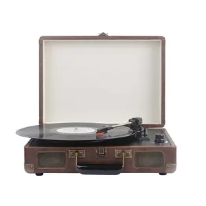 Customized multi-function turntable record player suitcase with pc recording function