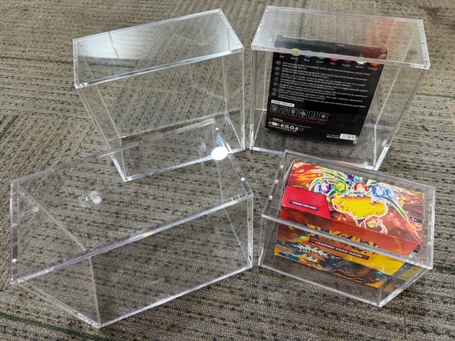 Custom 99% UV Protection Acrylic Elite Trainer Box with Magnet ETB Clear Acrylic Display Boxes with Sliding Lid Case