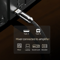 Kabel Audio Usb untuk Mixer Laptop, kabel Data Usb Tipe A ke tipe-b dengan colokan berlapis emas serat karbon kelas atas
