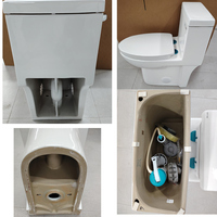 WC monobloc allongé moderne OVS CUPC américain ADA, cuvette en céramique à siphon, fixation au sol, 305 mm