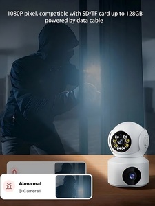 360 độ <span class=keywords><strong>HD</strong></span> 1080P Ống kính kép <span class=keywords><strong>Camera</strong></span> an ninh không dây 2 chiều âm thanh video PTZ Màn hình Kép màn hình CMOS SD thẻ bảo hành 1 năm - Product Image 4