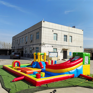 <span class=keywords><strong>Piscine</strong></span> gonflable colorée pour l'intérieur et l'extérieur avec toboggan, parcours d'obstacles, toboggan aquatique, maison de jeu pour enfants, aire de jeux - Product Image 4