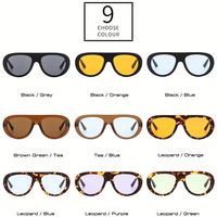 Lunettes de soleil ovales vintage 2025 personnalisées avec logo, protection UV400, monture large, style pilote, pour hommes et femmes, motif léopard