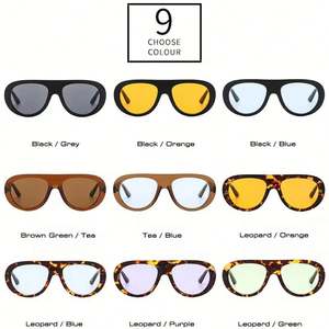 Gafas de Sol Ovaladas Vintage 2025 con Logotipo Personalizado para Hombre, Protección UV400, Montura Grande con Diseño de Leopardo, Gafas de Sol de Piloto para Mujer - Product Image 4