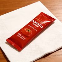Sachets plats personnalisés anti-humidité à scellage arrière 5g 10g, sacs Mylar pour ketchup et sauces tomate