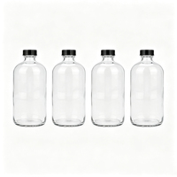 Bouteilles en verre transparent rondes de 60 ml (2 oz) pour jus, liqueurs, shots de gingembre, café – Format voyage
