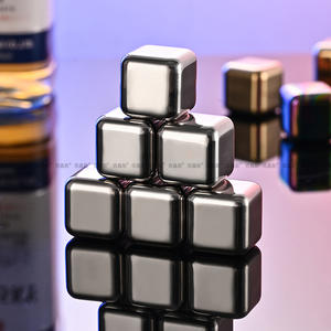Cubes de glace carrés en acier inoxydable 316, pierres à glace métalliques pour whisky, bière, bar, KTV, congélation rapide, ensemble de cubes de glace réutilisables - Product Image 3