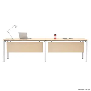 Mesa de escritorio Modular para empleados, mobiliario comercial, mesa de trabajo, marco de metal, pata de acero para 2 personas