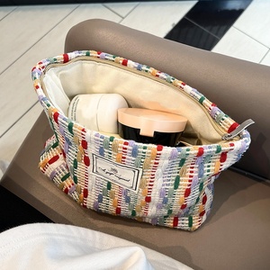 Bolsa <span class=keywords><strong>de</strong></span> Maquillaje Personalizada con Diseño <span class=keywords><strong>de</strong></span> Rayas Tejidas Coloridas, Bolsa <span class=keywords><strong>de</strong></span> Almacenamiento con Cierre, Bolsa <span class=keywords><strong>de</strong></span> Aseo, Estuche <span class=keywords><strong>de</strong></span> Cosméticos <span class=keywords><strong>de</strong></span> Viaje para Mujeres - Product Image 2