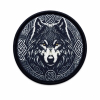 Écusson tissé personnalisé Tête de loup nordique, style tactique, badge moral, patch en tissu auto-agrippant pour sacs, uniformes et équipements