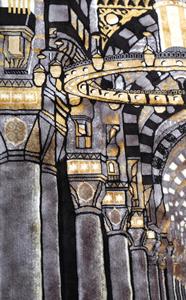 Kervansaray พรมสวดมนต์ตุรกีผ้ากำมะหยี่เนื้อนุ่มหรูหรา, ดีไซน์หรูหรา1344ออกแบบที่หรูหราไม่ลื่นด้านหลังทอเทคนิคมุสลิมซักได้สไตล์ - Product Image 2