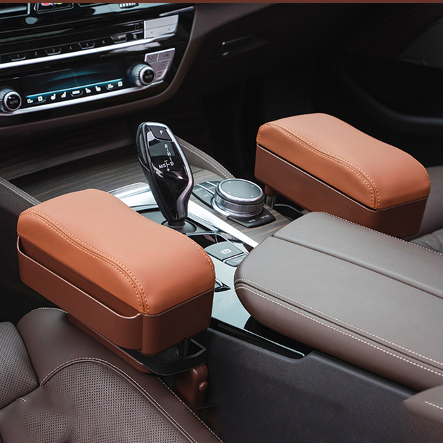 Car Center Console Organizer with Wireless USB Charging automobile Armrest Storage Box Divided Compartment