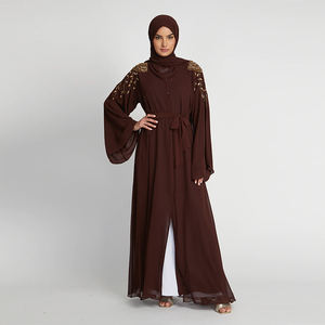 Derniers vêtements islamiques Abaya musulmane Couleurs unies Style chauve-souris Kaftan Burka <span class=keywords><strong>Robe</strong></span> islamique femmes Polyester Service OEM Adultes - Product Image 6