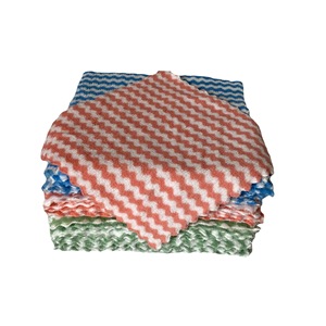 ผ้าเช็ดจานไมโครไฟเบอร์ซินจงฮวา ลายทางหยัก ป้องกันคราบน้ำมัน สำหรับทำความสะอาดหม้อและกระทะ - Product Image 1