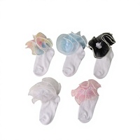 Nouvelles chaussettes de cheville en coton respirant pour bébés et petites filles, style princesse, en maille moelleuse et dentelle à volants, collection automne