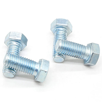 Vis hexagonale en acier au carbone galvanisé ISO Blue Zinc TBF, grade 4.8 8.8, DIN933 DIN931, filetage complet